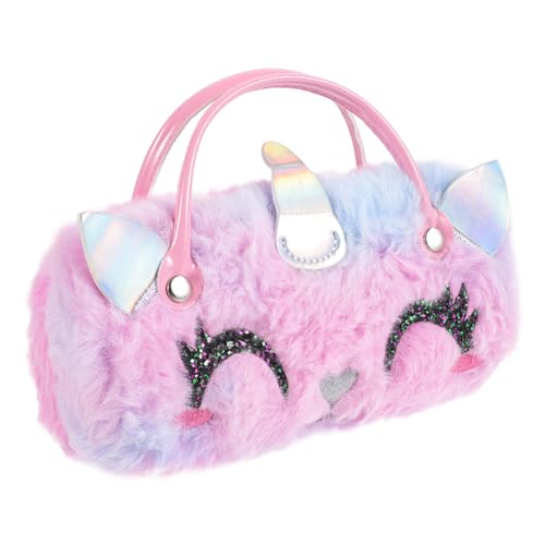 LIOOBO Plüsch Einhorn Brillenetui Tragbar Handlich Mädchen Brillenhalter Schützt Brillen Praktisch Design von LIOOBO