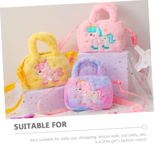 LIOOBO Plüsch Einhorn Umhängetasche Süße Crossbody Tasche für Mädchen Tragbar Verstellbar Geschenk für Geburtstag Schule Party Alltag Zufällige Farbe Zufällige Farbe von LIOOBO