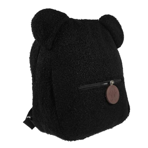 LIOOBO Plüsch Rucksack Für Mädchen Bärenohr Schultertasche Reise Tasche Lagerung Tasche Lässiger Damenmoderucksack Plüschrucksack Hochwertiger Reißverschluss Leicht Tragbar von LIOOBO