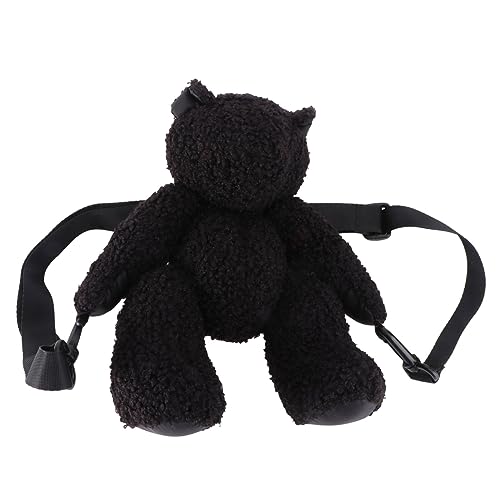LIOOBO Plüsch Schultertasche Damen Cartoon Bär Verstellbar Kuschelig Kleine Handtasche für Herbst Winter Alltag von LIOOBO