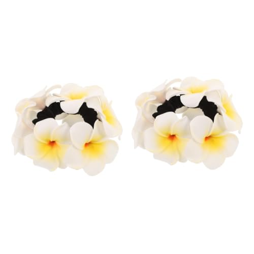 LIOOBO Plumeria Haargummi Im Hawaii Blumen Design – Elastische Haarbänder Für Frauen Und Mädchen - Ideal Für Den Sommer Und Stylische Frisuren von LIOOBO