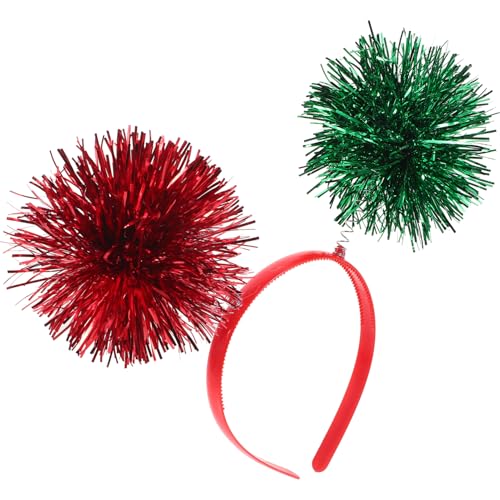 LIOOBO Pompom Stirnband Mit Lametta Pompons Glitzer Haarband Für Silvesterpartys Und Feiertage Elastisches Kopfschmuck Accessoire Für Damen Und Kinder Kreative Party Requisite von LIOOBO