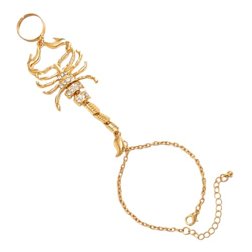 LIOOBO Punk Scorpion Ring Armband Einheitsgröße Stereo Design Extravaganter Finger Schmuck für Damen Stylisches Handkettchen für Party Halloween und Alltag von LIOOBO