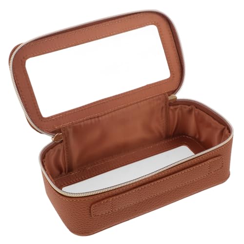 LIOOBO Reise Make up Tasche Transparent PVC Pu Mit Bürstenhalter Für Frauen Tragbarer Kosmetiktaschen Organizer Für Reisen Und Alltag von LIOOBO