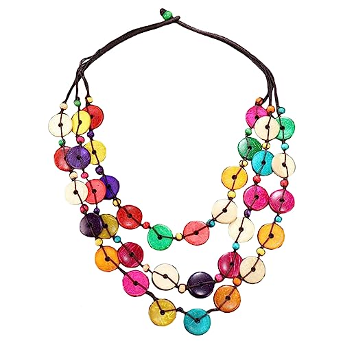 LIOOBO Retro Boho Halskette Bunten Kokosnuss Schalen und Holzperlen Handgefertigter Damen Schmuck für Besondere Anlässe und Look LIOOBO Retro Boho Halskette Bunten Kokosnuss Schalen und Holzperlen Handgefertigter Damen Schmuck für Besondere Anlässe und Look von LIOOBO