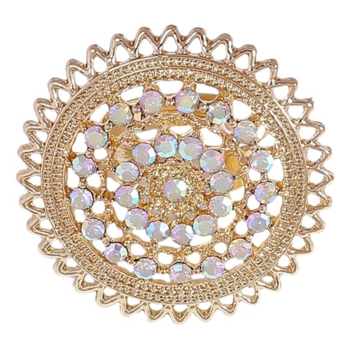 LIOOBO Retro Damenring Goldfarbener Hohler Ring mit Diamantbesatz Extravaganter Schmuck im Nationalen Stil für Besondere Anlässe Wie Hochzeit und Party von LIOOBO