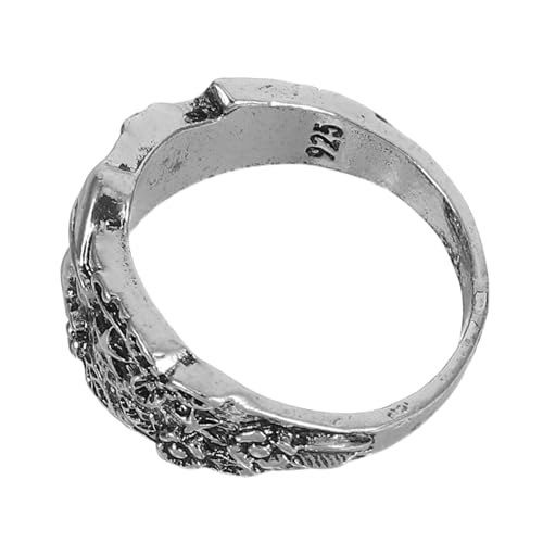 LIOOBO Retro Herren Pilz Stern und Design Modischer Silberschmuck für Auffälliger Finger Schmuck für Alltag Party und von LIOOBO