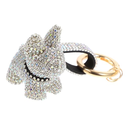 LIOOBO Rhinestone Hund Schlüsselanhänger Funkelnder Anhänger für Taschen Rucksäcke und Autoschlüssel Süßer Bulldoggen Schmuck Leicht und Tragbar Deko Accessoire für von LIOOBO