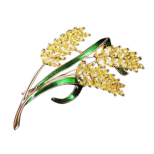 LIOOBO Schicke Goldfarbene Brosche mit Zirkonia Anstecknadel für Kleidung Eleganter Emaille Badge für Damen Glänzendes Accessoire für Taschen Pullover Mäntel Kleider von LIOOBO