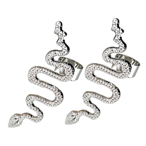 LIOOBO Schlangen ohrringe Damen Ohrclips Piercingfreie Langlebige Manschetten mit Feiner Verarbeitung und Glänzendem Silber Modisches Accessoire für Besondere Anlässe von LIOOBO