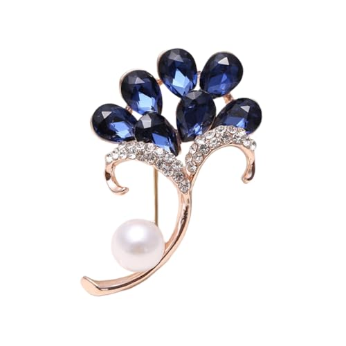 LIOOBO Schöner Brosche Tintenblau Legierungs Brosche für Schal Tasche Kleidung und Hosen Roségold von LIOOBO