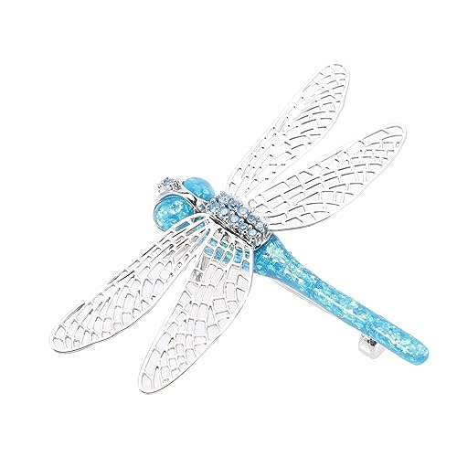 LIOOBO Silberne Libellen Brosche mit Zirkonia Modischer Anstecker für Damen Stilvolles Schmuckgeschenk zu Muttertag und Geburtstag Eleganter Collar Pin für Besondere Anlässe von LIOOBO