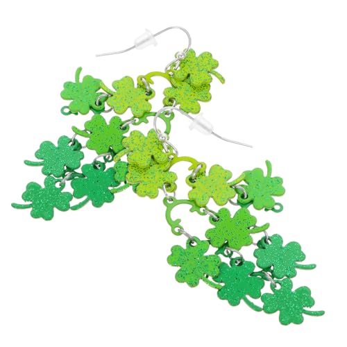 LIOOBO St Patrick's Day Kleeblatt Ohrringe Damen Glücksbringer Schmuck Grün Shamrock Design Vielseitig für Festival Party von LIOOBO