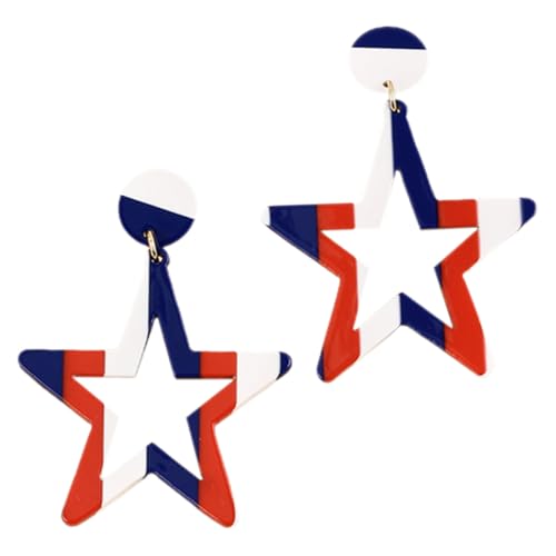 LIOOBO Sternförmige Ohrhänger Damen Independence Day Ohrringe Dekorative Ohrringe für Alltag und Festtage Leicht zu Kombinieren Oxidationsbeständig von LIOOBO