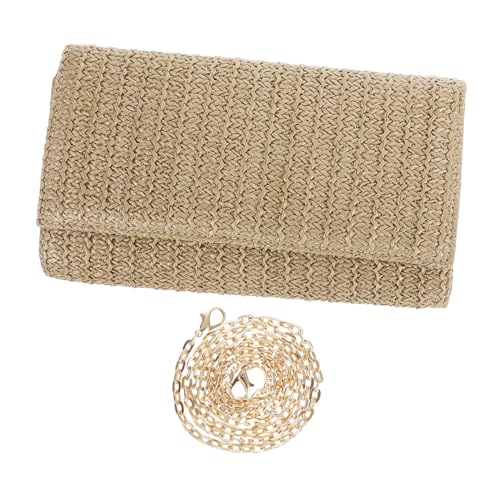LIOOBO Straw Clutch Purse Damen Kleine Handtasche Geflochtene Umhängetasche Sommer Crossbody Bag Vielseitig Tragbar Für Urlaub Freizeit Alltag von LIOOBO