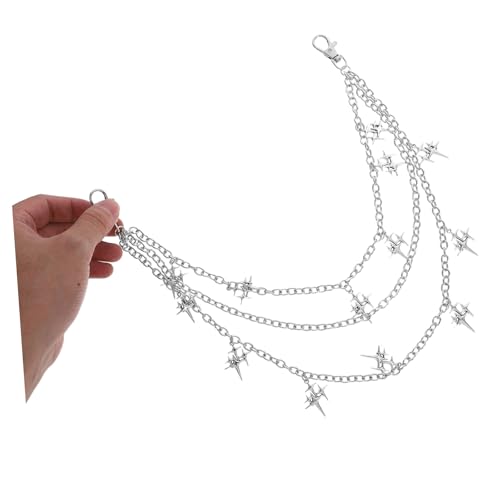 LIOOBO Stylische Punk Hosenkette mit Sternen Mehrlagige Metall gürtelkette für Jeans Unisex Hüftkette mit Robustem Verschluss Modisches Accessoire für Herren und Damen für Alltag und von LIOOBO