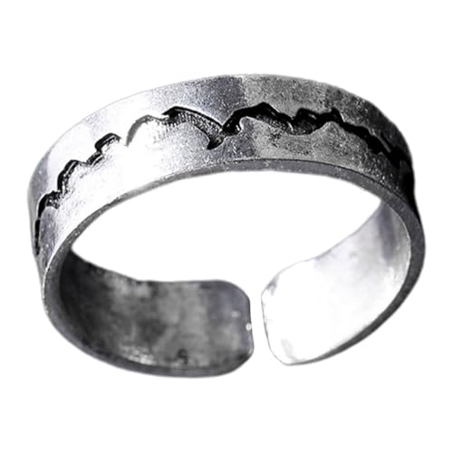 LIOOBO Stylischer Verstellbarer Fingerring mit Nachleuchteffekt Kreatives Design in Antikem Silber Einzigartiger Crack Look Modisches Schmuckstück für Damen und Besondere Anlässe Blau von LIOOBO