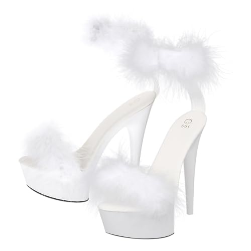 LIOOBO Super High Heel Sandalen Damen Weiß No slip Fashion Schlanke Absatzschuhe Elegant Atmungsaktiv Sommer Schuhe von LIOOBO