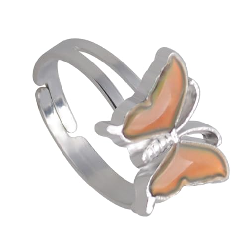 LIOOBO Thermochromischer Damenring Verstellbar Schmuck mit Farbwechsel Dekorativer Fingerschmuck für Modischer Verlobungsring für Alltag und Besondere Anlässe von LIOOBO