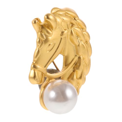 LIOOBO Tierische Brosche Mit Pferdekopf-design Vintage-anstecknadel Mit Imitationsperlen Für Passend Zu Kleidern Schals Und Accessoires LIOOBO Tierische Brosche Mit Pferdekopf-design Vintage-anstecknadel Mit Imitationsperlen Für Passend Zu Kleidern Schals Und Accessoires von LIOOBO