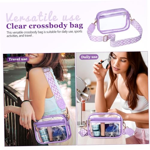 LIOOBO Transparente Crossbody Tasche PVC mit Verstellbarem Schultergurt Leichte Umhängetasche mit Großem Fassungsvermögen und Multifunktionalen Fächern für Damen Sport Reisen und Alltag von LIOOBO