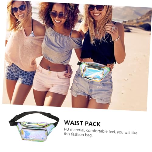 LIOOBO Transparente Modische Hüfttasche mit Verstellbarem Gurt Leichte Pu Strandtasche für Damen Vielseitige Bauchtasche für Outdoor Urlaub und Alltag mit Ausreichend Stauraum von LIOOBO