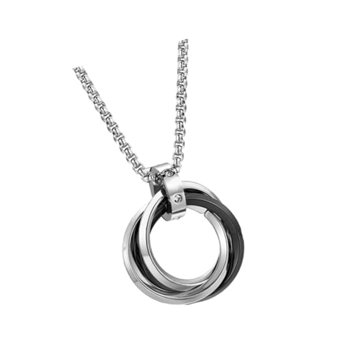 LIOOBO Tricyclic Halskette Titanium Modisch Langlebig Schwarzer Anhänger Clavicle Kette für Männer und Frauen Geschenkidee von LIOOBO