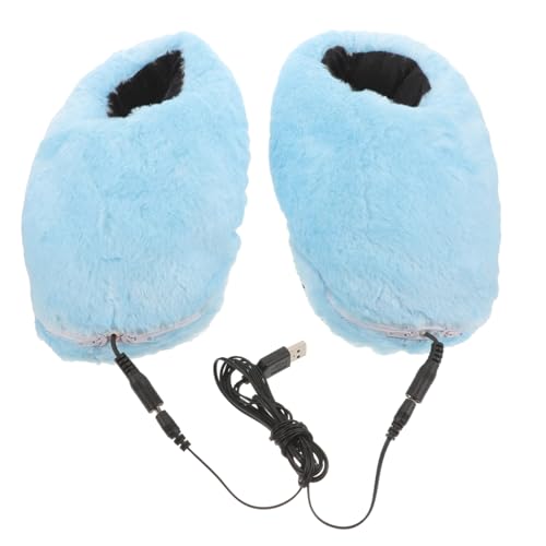 LIOOBO USB Beheizbare Hausschuhe mit Weichem Fleecefutter Elektrische Fußwärmer für Drinnen Warmhaltende Schuhe mit USB ladekabel für Zuhause Büro und Studentenwohnheim von LIOOBO