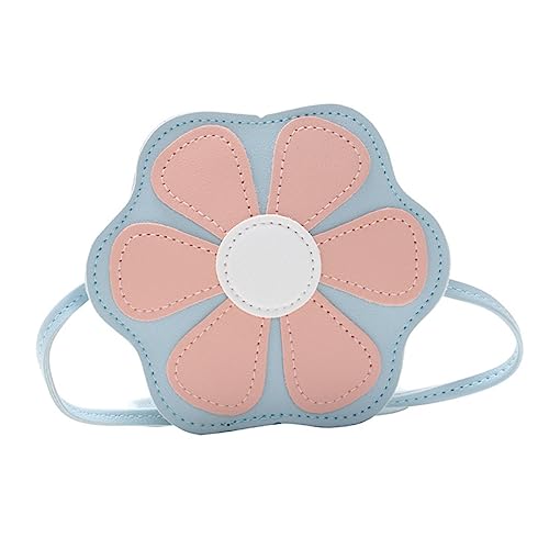 LIOOBO Umhängetasche Blumenform Niedliche Single Shoulder Bag für Mädchen Outdoor Reisen Shopping Alltag Modisch Verstellbar Vielseitig Einsetzbar Blau von LIOOBO