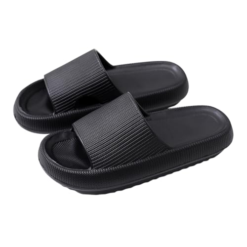 LIOOBO Unisex Massage badeschuhe mit Dicker Sohle Rutschfest Atmungsaktiv Komfortabel für Sommer Geeignet für Innen Außenbereich Entspannende Fußmassage Schwarz von LIOOBO