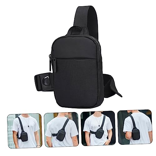 LIOOBO Verstellbare Verschleißfeste Bauchtasche und Brusttasche für Sport und Outdoor Vielseitig Tragbar als Hüft Umhängetasche für Reisen Joggen Radfahren Unisex Schwarz von LIOOBO