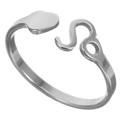 LIOOBO Verstellbarer Damenring Löwe Sternzeichen Offener Edelstahlring Modernes Design Alltag Schmuck Geschenk von LIOOBO