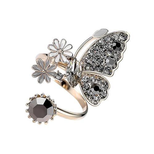 LIOOBO Verstellbarer Offener Schmetterlingsring aus Goldplattiertem Schmuck für Zeigefinger Stilvoll Elegantes Design Valentinstagsgeschenk von LIOOBO