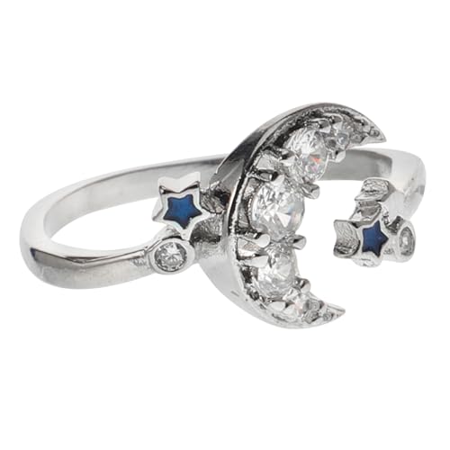 LIOOBO Verstellbarer Silberring Damen Katzenmotiv Mond Stern Design Modeschmuck für Katzenliebhaber Geschenkidee LIOOBO Verstellbarer Silberring Damen Katzenmotiv Mond Stern Design Modeschmuck für Katzenliebhaber Geschenkidee von LIOOBO