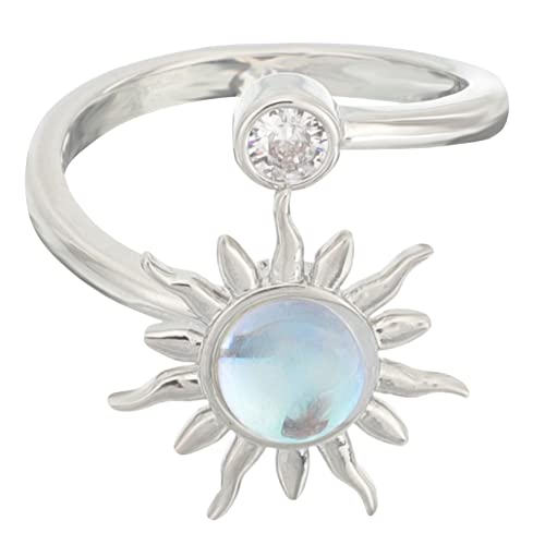 LIOOBO Verstellbarer Sonnenblumen Ring für Frauen Minimalistischer Zappelring im Design für für Hochzeit Valentinstag oder Einfach von LIOOBO