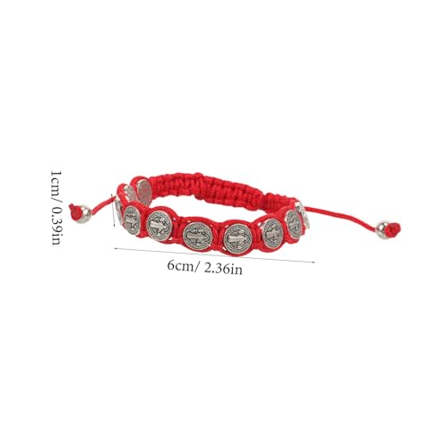 LIOOBO Verstellbares Geflochtenes Armband mit Rosenkranz Dekor Leichtes Herren Schmuckstück Komfortabel und Robust Passend zu Vielfältigen Outfits Geschenkidee für Familie und Freunde von LIOOBO