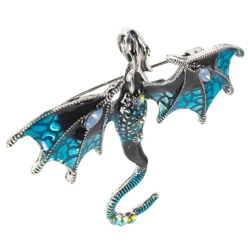 LIOOBO Vintage Brosche Fliegender Drache Broschennadel für Kleidung Retro Schmuck Pin Robuste Verarbeitung Stilvolles Accessoire für Anzüge Mäntel und Party von LIOOBO