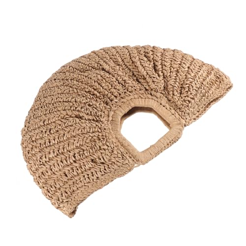 LIOOBO Vintage Damen Strandtasche Handgewebt Halbmondform Leicht Tragbar Sommer Handtasche für Frauen Freizeiturlaub von LIOOBO