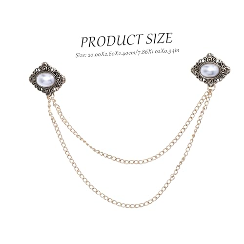 LIOOBO Vintage Herren Anstecknadel mit Kette Stilvolle Brosche als Kragenclip Vielseitiges Kleidungsdekor für Anzug Pullover Schal und Hemd Modisches Accessoire für Klassische Outfits von LIOOBO