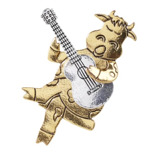 LIOOBO Vintage Kuh Gitarre Brosche Aus Legierung – Lustige Emaille Anstecknadel Für Kleidung - Mantel Und Corsagen - Ideal Für Kreative DIY Projekte 1 Stück Gold Farbton LIOOBO Vintage Kuh Gitarre Brosche Aus Legierung – Lustige Emaille Anstecknadel Für Kleidung - Mantel Und Corsagen - Ideal Für Kreative DIY Projekte 1 Stück Gold Farbton von LIOOBO