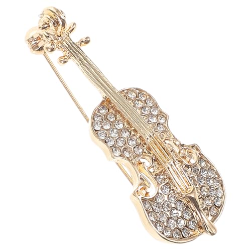 LIOOBO Violin Brosche mit Lebendigem Emaille Design Goldfarbene Musik Anstecknadel Modisches Schmuckaccessoire für Damen und Herren Vielseitig für Kleidung Anzüge und Rucksäcke von LIOOBO