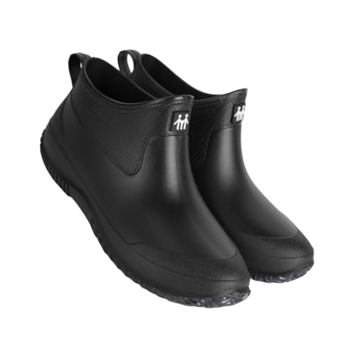 LIOOBO Wasserdichte Rutschfeste Arbeitsschuhe Damen und Herren Kurze Leichte Outdoor Regenstiefel Abriebfest Warm Gefüttert für Nasse und Kalte Tage von LIOOBO