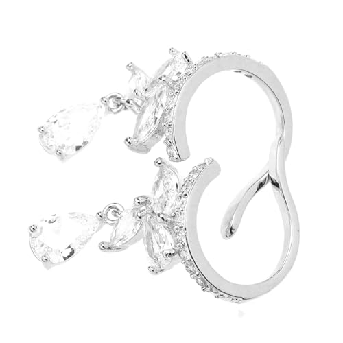 LIOOBO Zirkonia Ohrclips Damen Ohrklemme Glitzernde Manschette Kein Piercing Leichtes Rostfreies Modeschmuck für Frauen und Mädchen von LIOOBO