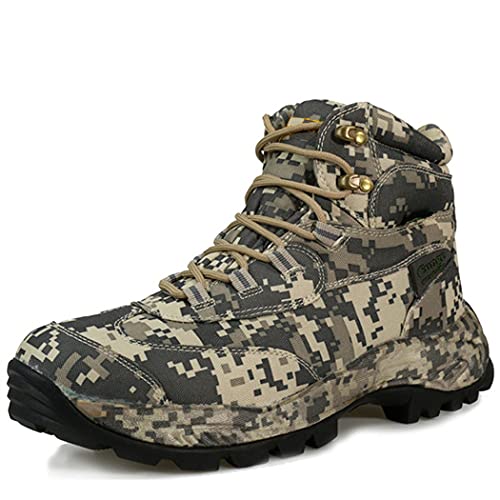 LIOPJH Herren Camping Klettern Stiefel Outdoor Taktische Sport Schuhe rutschfest Wasserdicht Bergjagdstiefel 45 Khaki 1 von LIOPJH