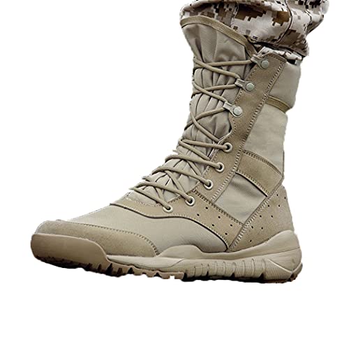LIOPJH Herren Ultraleicht Outdoor Kletterschuhe Taktische Training Armee Stiefel Sommer Atmungsaktiv Mesh Wandern Wüstenstiefel 50 Canvas von LIOPJH