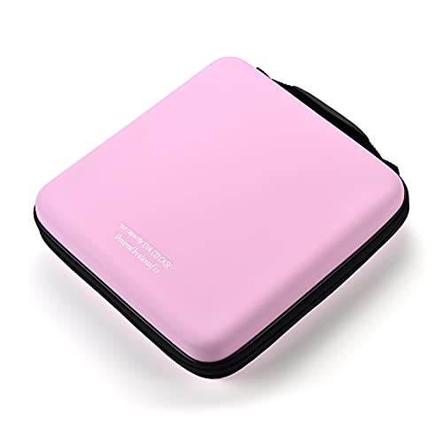 LIOVODE DVD-Hülle, 192 Kapazität Eva CD Case Halter Storage Organizer Portable Protective DVD Wallet Holder for Car (192 Kapazität, Rosa 192) von LIOVODE