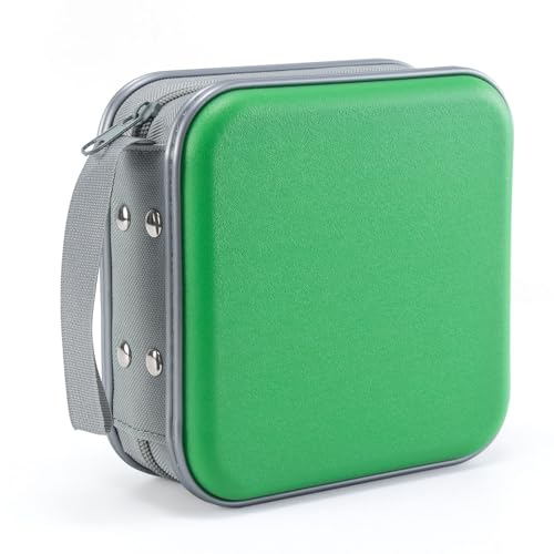 LIOVODE DVD-Tasche,48 Kapazität CD-Hülle Halter Lagerung Veranstalter Hartplastik Schutz Disc-Geldbörse für Auto (48 Kapazität, Grün 48) von LIOVODE
