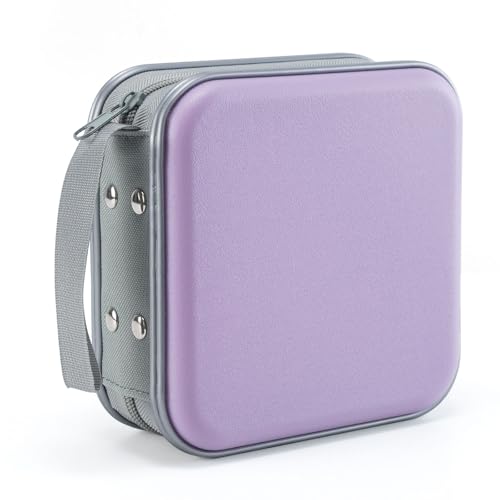 LIOVODE DVD-Tasche,48 Kapazität CD-Hülle Halter Lagerung Veranstalter Hartplastik Schutz Disc-Geldbörse für Auto (48 Kapazität, Lavendel 48) von LIOVODE