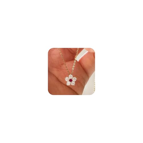 LIOYSIUT Exquisite Super Sparkling Diamond-Plated Ruby Plum Blossom Necklace, Elegant Versatile Collarbone Chain LIOYSIUT Exquisite Super Sparkling Diamond-Plated Ruby Plum Blossom Necklace, Elegant Versatile Collarbone Chain von LIOYSIUT