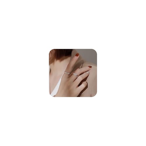 LIOYSIUT Spitze & Kette Verstellbares Ring-Set für Männer und Frauen - Minimalistische zweiteilige stapelbare Ringe von LIOYSIUT